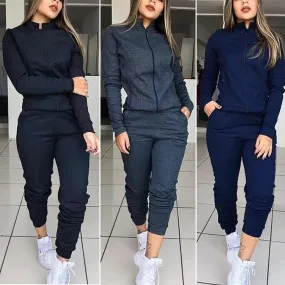 Zipper Tracksuit Set